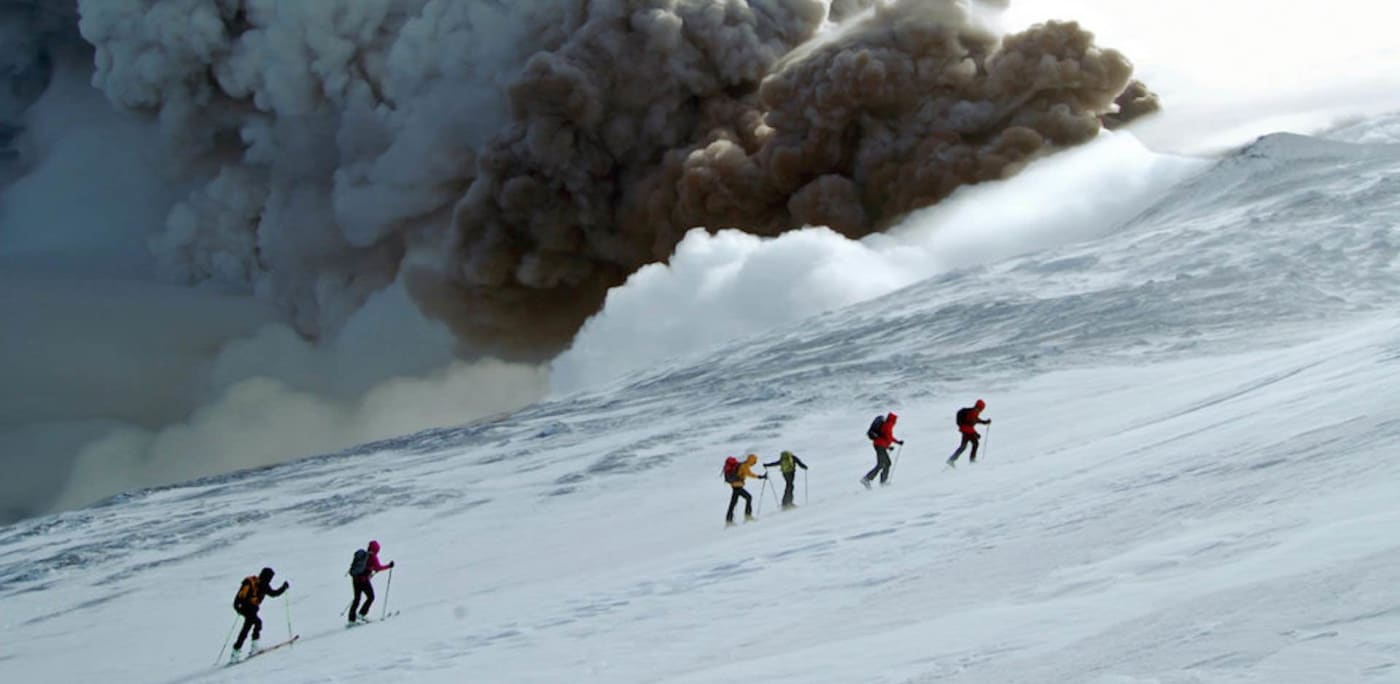 escursione sulla cima dell'Etna con gli sci